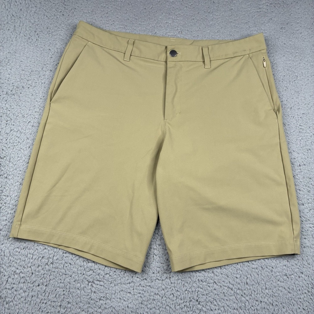 Lululemon ABC Shorts Men's 34 Khaki 10" Warpstreme Casual Performance